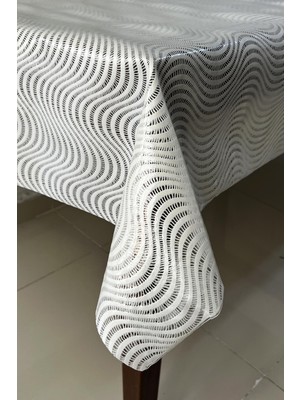 Pvc Şeffaf Kaplamalı Silinebilir Muşamba Masa Örtüsü ÇIZGILI_1032-F