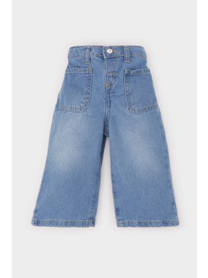 DeFacto Kız Bebek Wide Leg Geniş Bol Paça Jean Pantolon D7886A525SP