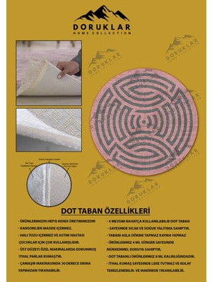 Doruklar Home Collection Kaymaz Taban Yıkanabilir Dijital Baskı Dekoratif Modern Desenli Maze Serisi Dot Taban Halı MZ01