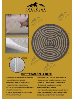 Doruklar Home Collection Kaymaz Taban Yıkanabilir Dijital Baskı Dekoratif Modern Desenli Maze Serisi Dot Taban Halı MZ09