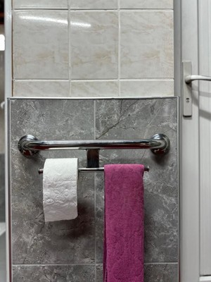 Paslanmaz Banyo Wc Havluluklu Engelli Tutunma Barı