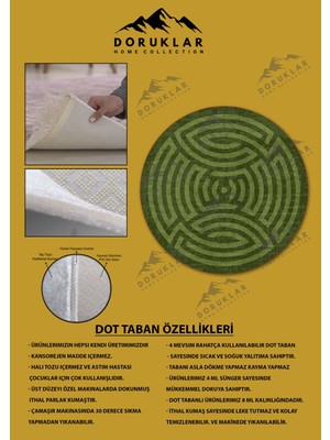 Doruklar Home Collection Kaymaz Taban Yıkanabilir Dijital Baskı Dekoratif Modern Desenli Maze Serisi Dot Taban Halı MZ05