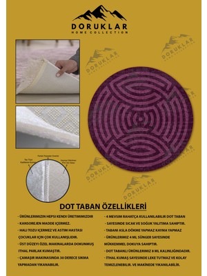 Doruklar Home Collection Kaymaz Taban Yıkanabilir Dijital Baskı Dekoratif Modern Desenli Maze Serisi Dot Taban Halı MZ07