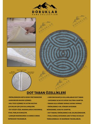 Doruklar Home Collection Kaymaz Taban Yıkanabilir Dijital Baskı Dekoratif Modern Desenli Maze Serisi Dot Taban Halı MZ04