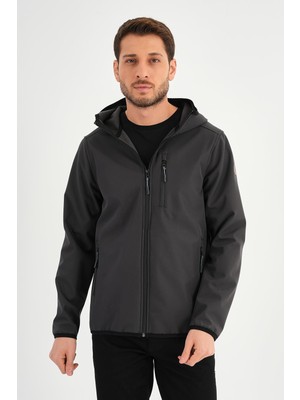 Alexandergardı Fermuarlı Içi Polarlı Su Itici Softshell Kumaş Kapüşonlu Mont (E24-MNT-01)