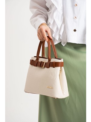 Dokulu ve Kemerli Kadın Çantası