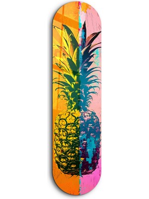 Ananas Pink Orange| Glass Wall Art