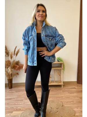 Aychayla Oversize Jean Ceket