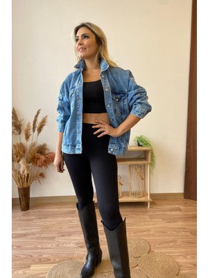 Aychayla Oversize Jean Ceket