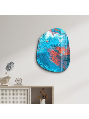 Lava In The Ocean Amorphous Collection Glass Wall Art