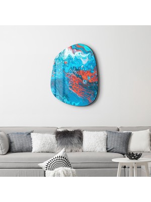 Lava In The Ocean Amorphous Collection Glass Wall Art