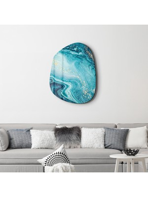 Deep Blue Amorphous Collection Glass Wall Art