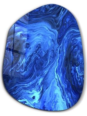 Blue Ink Amorphous Collection Glass Wall Art