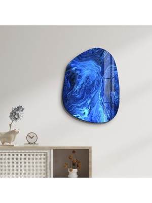 Blue Ink Amorphous Collection Glass Wall Art