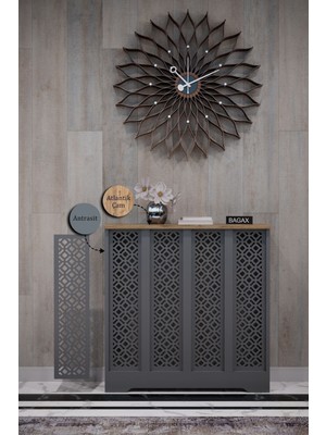 Bagax Pera Model, Antrasit Üstü Çam Renk, 76  cm  Petek Kaplama, Dresuar