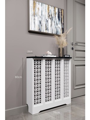 Bagax Ayasofya Model, Beyaz Üstü Siyah Renk, 76  cm  Petek Kaplama, Dresuar