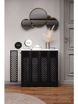 Bagax Zeugma Model, Siyah Üstü Beyaz Renk, 76  cm  Petek Kaplama, Dresuar