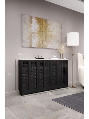 Bagax Truva Model, Siyah Üstü Beyaz Renk, 136  cm  Petek Kaplama, Dresuar