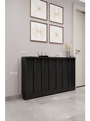 Bagax Efes Model, Siyah Renk, 136  cm  Petek Kaplama, Dresuar