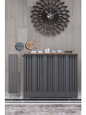 Bagax Efes Model, Antrasit Üstü Çam Renk, 96  cm  Petek Kaplama, Dresuar