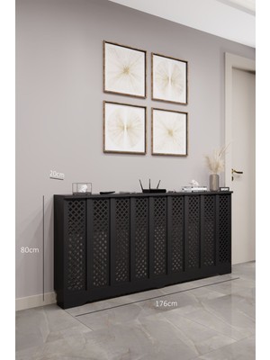 Bagax Perge Model, Siyah Renk, 176  cm  Petek Kaplama, Dresuar