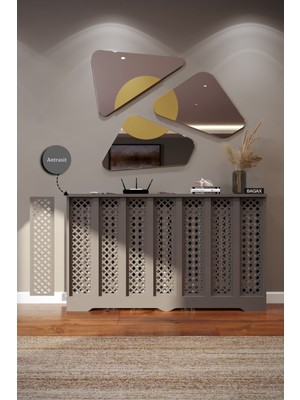 Bagax Perge Model, Antrasit Renk, 136  cm  Petek Kaplama, Dresuar