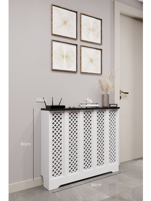 Bagax Perge Model, Beyaz Üstü Siyah Renk, 96  cm  Petek Kaplama, Dresuar