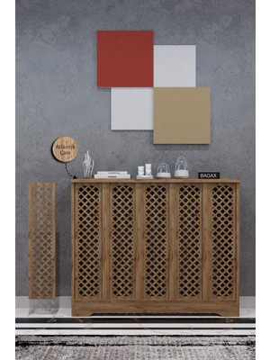 Bagax Perge Model, Çam Renk, 96  cm  Petek Kaplama, Dresuar