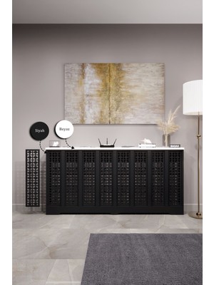 Bagax Truva Model, Siyah Üstü Beyaz Renk, 156  cm  Petek Kaplama, Dresuar