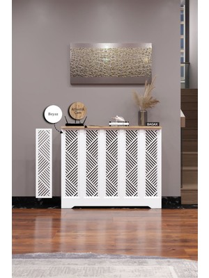 Bagax Gordion Model, Beyaz Üstü Çam Renk, 96  cm  Petek Kaplama, Dresuar