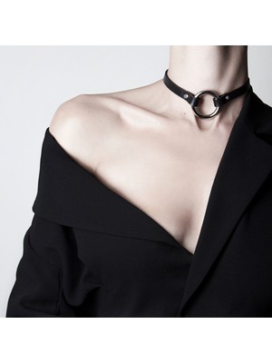 NØ Ring Choker (Beyaz-Gümüş)