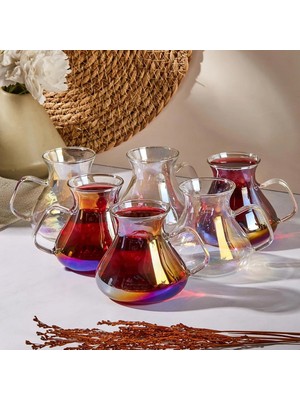 Perotti Perotti ehl-I Keyf Luster 6'lı Çay Bardağı Seti 200 ml