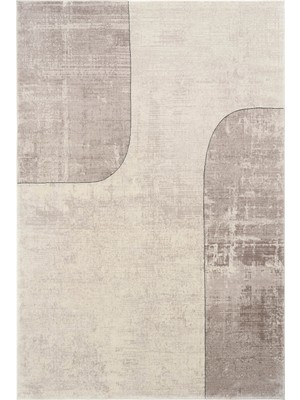 Cool Halı Design 01 Krem Salon Halısı Geometrik Desenli  Sık Dokuma Modern Oturma Odası Halısı