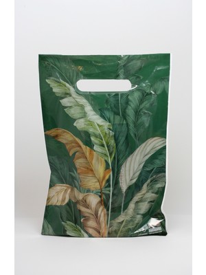 Çabuklar A.Ş Eczane/Hediyelik & Alışveriş Poşeti Bio Yeşil Çiçek (22x32 cm) - 100 Adet