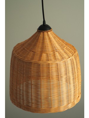 Rattam Doğal Rattan Avize: Graın 40 x 40  cm  Bambu Aydınlatma