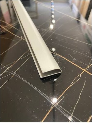 Nalbur Bakkal Alüminyum Oval U 8 mm Parke Bitim Profil Çıtası Boy Ölçü Seçiniz
