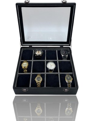 Dijital Çarşı Diji 12'li Saat Kutusu Saat Çantası Siyah