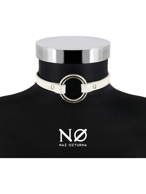 NØ Ring Choker (Beyaz-Gümüş)