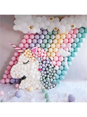 Tatlı Günler 50 Adet Makaron Balon + 5 Mt. Balon Zinciri  Karışık Soft Renk Pastel Balon
