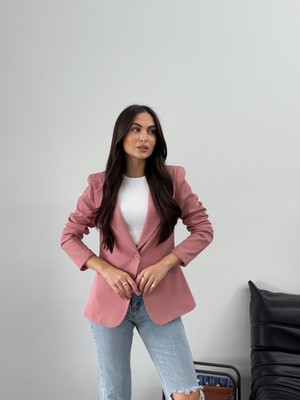 Msm Fashion Kadın Blazer Ceket Kısa Düğmeli Astarlı Vatkalı Ceket