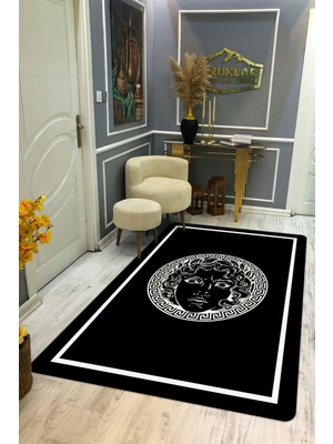 Doruklar Home Collection Kaymaz Taban Yıkanabilir Dijital Baskı Dekoratif Modern Desenli Apollo Serisi Dot Taban Halı AP02