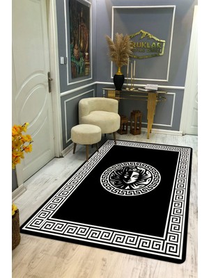 Doruklar Home Collection Kaymaz Taban Yıkanabilir Dijital Baskı Dekoratif Modern Desenli Apollo Serisi Dot Taban Halı AP01