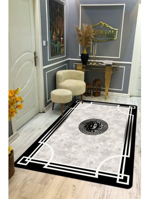 Doruklar Home Collection Kaymaz Taban Yıkanabilir Dijital Baskı Dekoratif Modern Desenli Apollo Serisi Dot Taban Halı AP18