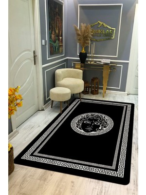 Doruklar Home Collection Kaymaz Taban Yıkanabilir Dijital Baskı Dekoratif Modern Desenli Apollo Serisi Dot Taban Halı AP09