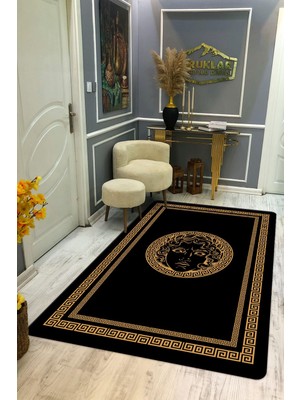 Doruklar Home Collection Kaymaz Taban Yıkanabilir Dijital Baskı Dekoratif Modern Desenli Apollo Serisi Dot Taban Halı AP05