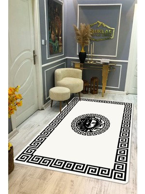 Doruklar Home Collection Kaymaz Taban Yıkanabilir Dijital Baskı Dekoratif Modern Desenli Apollo Serisi Dot Taban Halı AP04