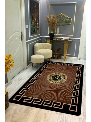 Doruklar Home Collection Kaymaz Taban Yıkanabilir Dijital Baskı Dekoratif Modern Desenli Apollo Serisi Dot Taban Halı AP19