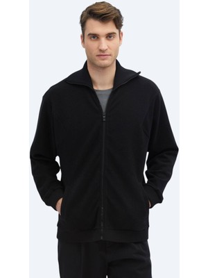 Kip Siyah Dik Yaka Sweatshırt