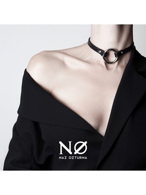 NØ Ring Choker (Siyah-Gümüş)