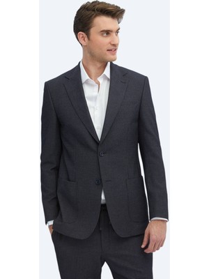 Kip Siyah Desenli Modern Fit Takım Elbise
